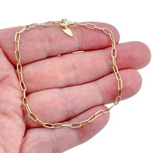 Vintage Baublebar Gold-Tone Sterling Silver 925 Paperclip Chain Bracelet 8.5"